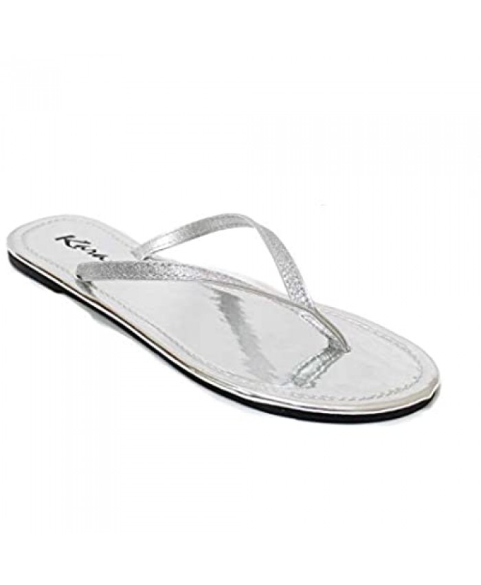Women's Glitter Classic Casual Flat Thong Flip Flops Sandals Shoes LS012