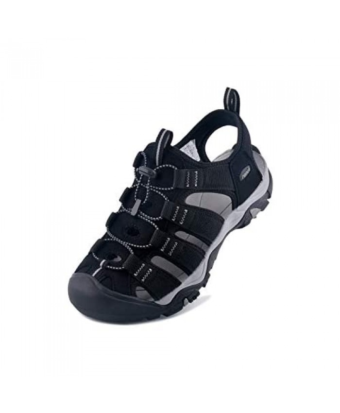 riemot Closed Toe Sport Sandals for Women Non Slip Summer Hiking Sandals Breathable Lightweight Outdoor Walking Sandals Beach Water Shoes