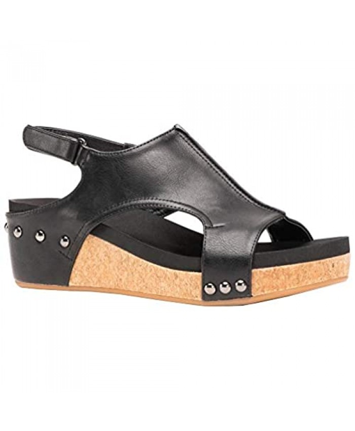 Corkys Womens Volta Studded Platform Sandals Null Sandals Casual - Black