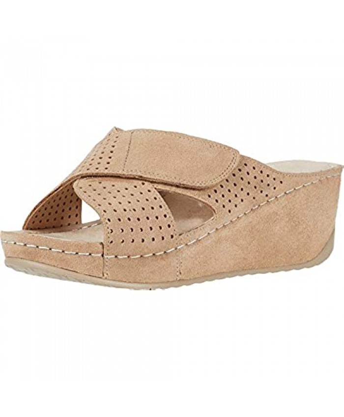 David Tate Womens Iconic Suede Slide Wedges