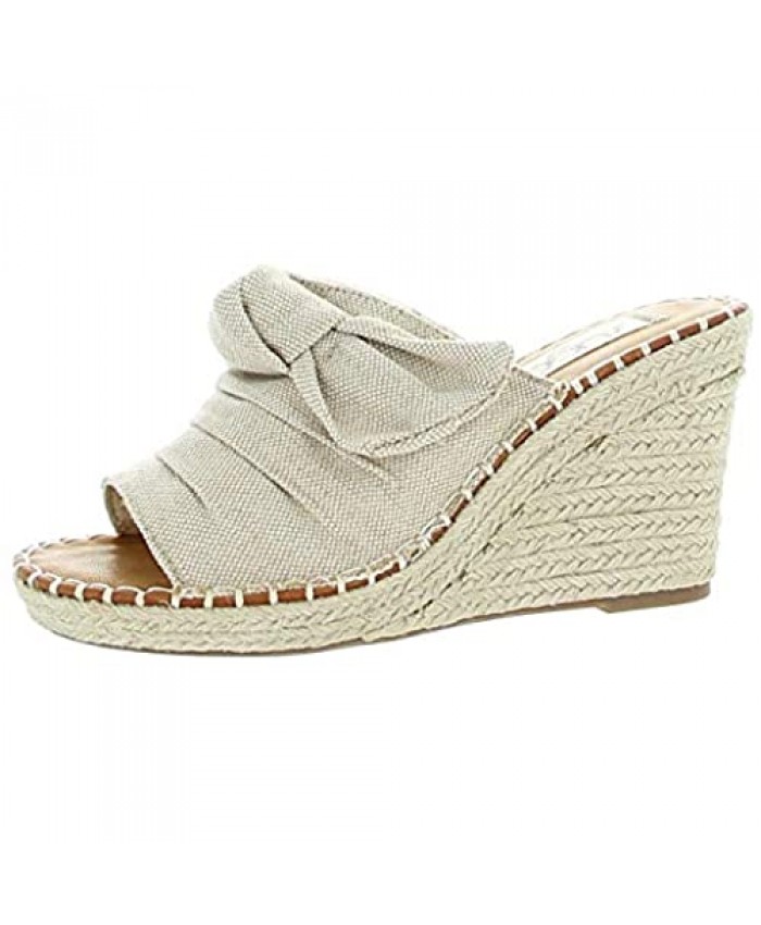 Sugar Women's Hundreds Espadrille Wedge Sandals with Knotty Bow Detail