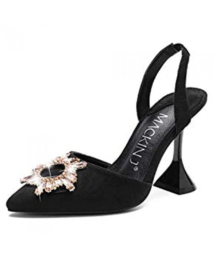 MACKIN J 188-6 Women's Clear Heels Sandals Pointed Toe Slip On Heels Dress Party Pumps Sandals