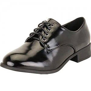 Cambridge Select Women's Classic Lace-Up Chunky Block Low Heel Oxford